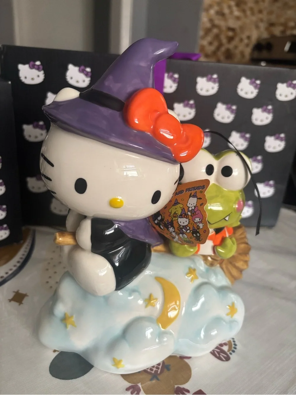 NEW Blue Sky Clayworks HELLO KITTY and Friends Halloween Witch With Keroppi